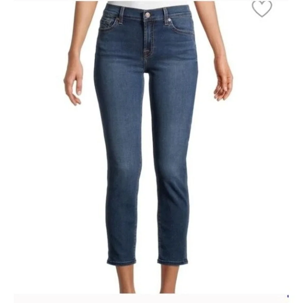 7 For All Mankind Roxanne Cropped Jeans‎ Dark Wash Size 27 Women's Denim